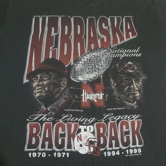Nebraska Cornhuskers National Champion Women's VTG Single Stitch 90's T Shirt L - Picture 1 of 10